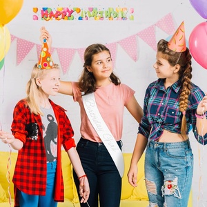 Écharpe d'anniversaire élégante pour fille, <span class=keywords><strong>en</strong></span> satin blanc, avec décorations de strass scintillants, pour filles ou femmes, anniversaire disco - Product Image 3
