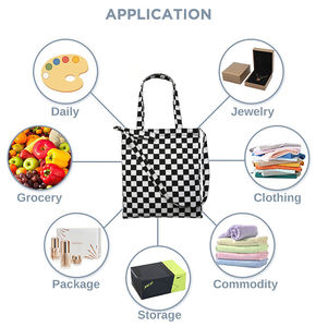 Sac fourre-tout en toile réutilisable, avec fermeture éclair, logo imprimé, mode unie - Product Image 6