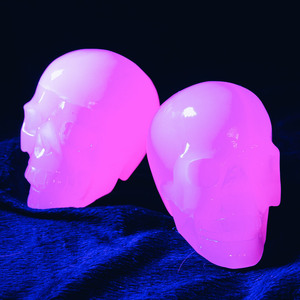 Nuovi Teschi di <span class=keywords><strong>Mangano</strong></span> in Calcite Rosa, Pietra Naturale Lavorata a Mano con Tecnica a Mosaico, Stile Fatato, Cristallo per Guarigione Reiki e Decorazione Casa - Product Image 4