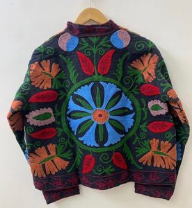 Chaqueta Corta de Algodón para Mujer, Bordada a Mano con Diseño Floral, Cuello Mandarín, Manga Larga, Secado Rápido, para Verano e Invierno - Product Image 2