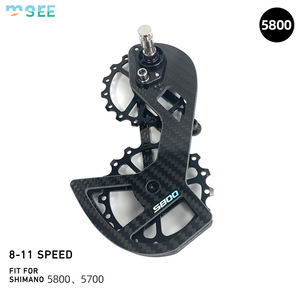 SeeMore Juego de Ruedas de Polea de Fibra de Carbono para Bicicleta, Rodillo de Guía de <span class=keywords><strong>Desviador</strong></span> <span class=keywords><strong>Trasero</strong></span> Grande, Pieza de Rueda Jockey - Product Image 4