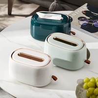 Boîte à mouchoirs de luxe en cuir avec bordure dorée, anti-poussière, double usage (sur table ou murale), grande capacité pour salle de bain et salon