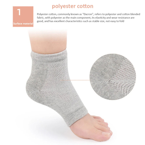Chaussettes en coton colorées en gros, doublure anti-fissures, talon doux, élastique en silicone, hydratant pour les pieds - Product Image 2