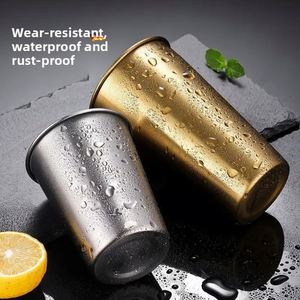 Gobelet portable de camping en acier inoxydable 304 à simple paroi, style industriel, pour boissons froides et eau, avec logo personnalisable - Product Image 2