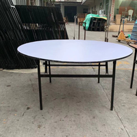 Mesa de Comedor Plegable para Exteriores, de Metal y PVC, Económica, Resistente y Ecológica, Ideal para Restaurantes, Banquetes, Hoteles y Fiestas