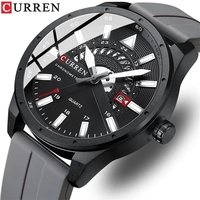 Montres sport pour homme CURREN 8421, quartz, bracelet en silicone, date automatique, aiguilles lumineuses, calendrier, meilleures montres pour homme
