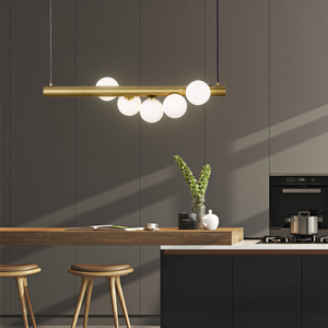 โมเดิร์นอาร์ตมินิมอลร้านอาหารบาร์โรสโกลด์/สีดำโคมระย้าเหล็กยาว <span class=keywords><strong>G9</strong></span> - Product Image 4