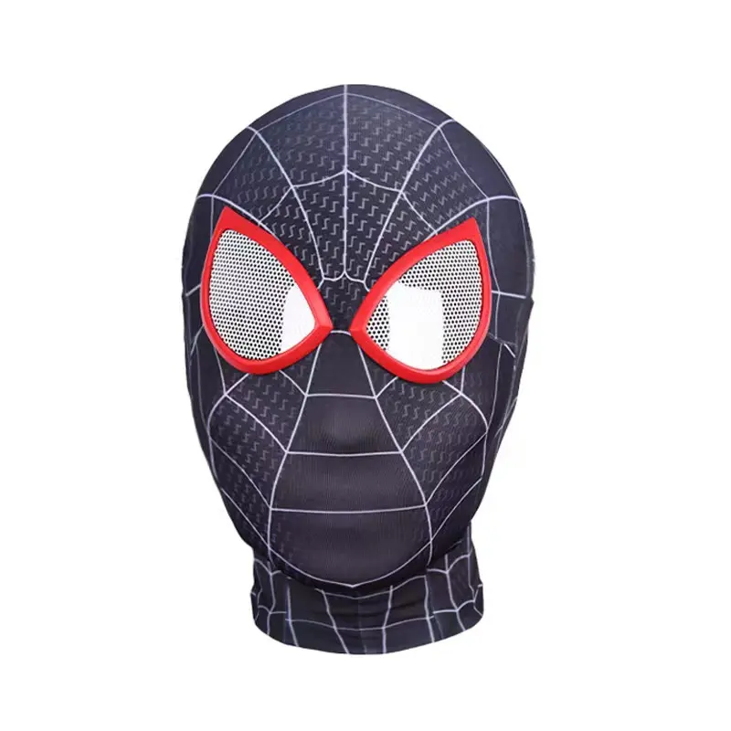Cadılar bayramı partisi örümcek adam maskesi Cosplay süper kahraman süt ipek kumaş malzeme yüksek kaliteli toptan örümcek adam maskesi