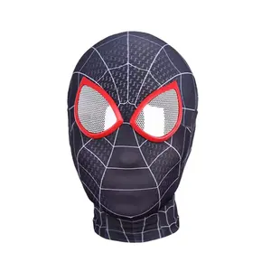 Máscara Spiderman para festa de Halloween, cosplay, material de tecido de seda de leite de super-heróis, máscara Spiderman de alta qualidade por atacado