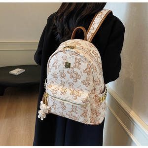Nueva moda para mujer, mochila escolar con estampado Simple, textura de tendencia, oso, salida ligera, mochilas de hombros para mujeres y niñas - Product Image 4