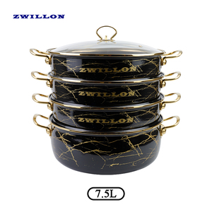 ZWILLON Vaporizador esmaltado 5.0L/6.5L/7.5L arroz comida vapor <span class=keywords><strong>Bao</strong></span> bollo maíz dulce marisco <span class=keywords><strong>pan</strong></span> multicapa cesta de vapor - Product Image 4