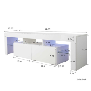 Le salon présente <span class=keywords><strong>un</strong></span> design moderne et polyvalent avec <span class=keywords><strong>un</strong></span> éclairage LED luxueux et <span class=keywords><strong>un</strong></span> meuble TV à cloison en verre. - Product Image 5