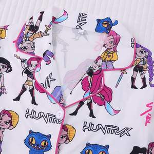Pyjama Huntrix K-Pop Kpop Demon Hunter pour femmes, ensemble de vêtements de nuit, pyjama imprimé Rumi Mira Zoey, tenue 2 pièces, vêtements de maison - Product Image 5
