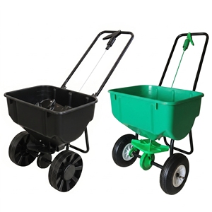 Épandeur manuel robuste de 25 L pour engrais et semences, avec roues de 10 pouces, pour sel et sable de jardin - Product Image 1