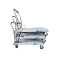 Chariot à farine en acier inoxydable 100L, chariot de stockage de qualité alimentaire avec couvercle pour boulangerie, restaurant, cuisine, stockage d'ingrédients secs