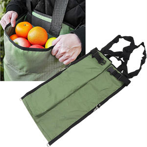 Échantillon gratuit Sac de cueillette de fruits, Tablier de jardinage de récolte réglable en tissu Oxford 600D vert à double boucle - Product Image 1