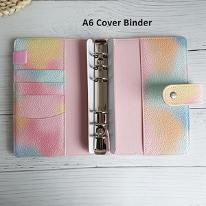 Оптовая продажа, сублимационная Обложка для блокнота A6 из искусственной кожи, многоразовая Обложка для блокнота A6, Бюджетный органайзер для наличных, журнал с 6 отверстиями, папка с 6 кольцами - Product Image 4