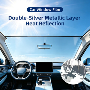 <span class=keywords><strong>Film</strong></span> solaire automobile premium double argenté résistant aux hautes températures, épaisseur 3 mil, réflexion thermique, couleur stable - Product Image 1