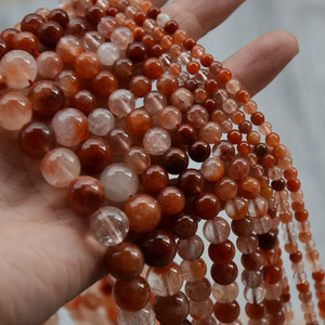 Natural Red Rabbit Hair <b>Crystal</b> Round <b>Beads</b> For Bracelet Making 6mm Loose <b>Beads</b> Jinhua Origin Spring 2024 - Product Image 2