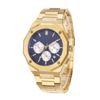 Luxuriöse Herren-Quarzuhr mit 43mm Edelstahlarmband, Analog-Zifferblatt, Kristallglas und Wasserdichtigkeit