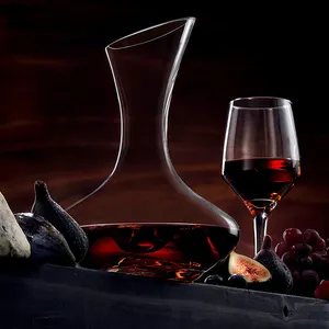 Unik kaca tunggal murah anggur merah Whisky Decanter anggur Decanter Carafe, tangan ditiup anggur Decanter Aerator