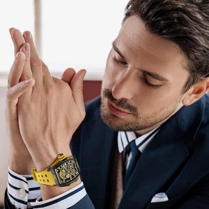 Montre automatique pour homme BG5502, 46 mm, tonneau, mécanique, étanche 50 m, saphir, cadran squelette lumineux - Product Image 6
