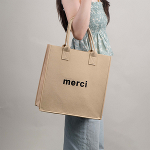 Bolsa <span class=keywords><strong>de</strong></span> <span class=keywords><strong>fieltro</strong></span> personalizada ecológica original, bolsa <span class=keywords><strong>de</strong></span> <span class=keywords><strong>fieltro</strong></span> <span class=keywords><strong>de</strong></span> compras reutilizable <span class=keywords><strong>con</strong></span> logotipo impreso personalizado - Product Image 4