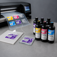 Tinta Label Kristal UV-DTF Komersial untuk Transfer Film PET, Tinta Cetak untuk Printhead Epson I3200U1, T3200, XP600, TX800, DX5, DX7