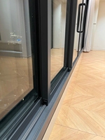 Ventana Corredera de Aluminio de Alta Resistencia sin Rotura Térmica, Ventana Corredera de Balcón con Doble Acristalamiento Insonorizado para Villa