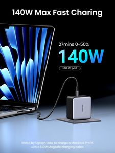 UGREEN 140W USB C充電器 Nexode X PD 3.0 4ポート GaN充電器 ノートパソコン充電器 折りたたみ式急速充電ブロック MacBook Pro、<span class=keywords><strong>Dell</strong></span>対応 - Product Image 2