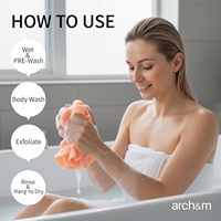 SAILING Lot de 3 gants de toilette exfoliants pour adultes, bleus, en nylon texturé, pour une exfoliation profonde et une meilleure circulation, usage quotidien