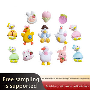 Breloques en résine à dos plat Zili, mignons petits canards et lapins, accessoires de dessin animé, accessoires de bricolage pour cheveux, décorations pour coques de téléphone, autocollants décoratifs - Product Image 1