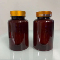 Bouteille de médicaments vide transparente en PET de 250 ml (250 cc) marron/noire, flacon pour vitamines et pilules, avec bouchon à vis de sécurité enfant, sérigraphié