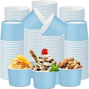 Gobelets à crème glacée en papier de pulpe de bois compostable PLA, logo personnalisé, biodégradable, 8oz/12oz/360ml, paroi simple, gobelets flexographiques de marque HL - Product Image 4