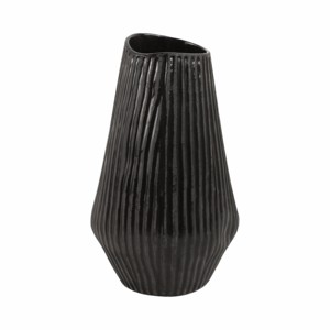 Vaso in ceramica affusolato, moderno, nero, decorativo, per fiori, da soggiorno, camera da letto, tavolo. - Product Image 4