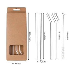 Wholesale Eco-Friendly CE Certified Color and Transparent Reusable Glass <b>Drinking</b> <b>Straws</b> Set <b>for</b> Bar Glasses Beer Accessories - Product Image 6