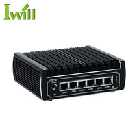 IWILL Material de aleación de aluminio sin ventilador Mini PC industrial Core Dual Core 6 puertos Mini PC para Linux