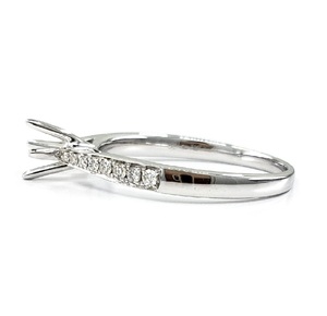 Création Personnalisée d'Inspiration, Demi-Monture Classique en Or Blanc 18 carats avec Diamants Véritables, Sertissage Pavé, Échantillon Plaqué Or pour Mariage, Cadeau - Product Image 2