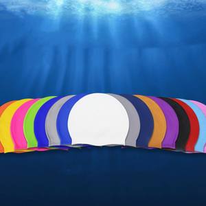 Gran oferta, gorros de baño, sombrero elástico para <span class=keywords><strong>piscina</strong></span>, deporte acuático junto al mar, turbante elástico, <span class=keywords><strong>gorro</strong></span> de natación plano de Color sólido - Product Image 2