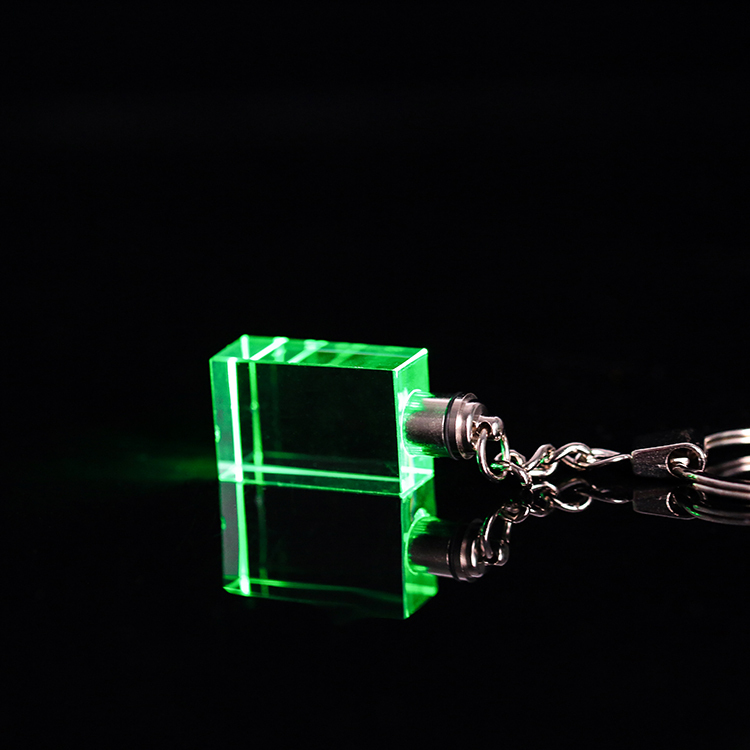 Custom Laser Engraving Glass Key Chain