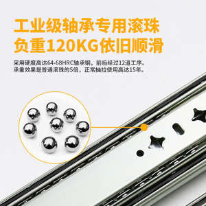 Correderas Telescópicas Modernas de Alta Resistencia con Rodamientos de Bolas de Cierre Suave de 53 mm para Muebles, Cajones de Dormitorio y Cocina - Product Image 4