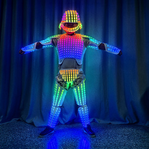 Traje de armadura con luz LED Control remoto colorido traje de caballero espacial Bar puesta en escena Halloween Cosplay DJ traje ropa - Product Image 3