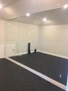 Kustom Dipasang Di Dinding Panjang Penuh Cermin Dinding Menari Cermin Miring untuk Gym Besar Cermin Senam Area Besar Yoga