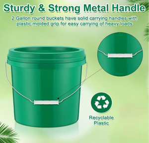 Seaux de rangement en <span class=keywords><strong>plastique</strong></span> épais les plus vendus, disponibles en plusieurs tailles allant de 10 L avec poignées et couvercles, utilisés pour le stockage de liquides et de beurre - Product Image 3