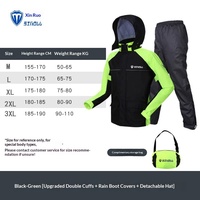 Ensemble imperméable deux pièces pour homme en nylon, pantalon et veste, réfléchissant, pour moto, cyclisme, livraison, équipement toutes saisons, résistant