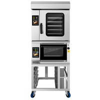 Nuevo estilo de aire caliente, Horno de convección de 5 capas, horno de vapor comercial para hornear, combinación de piedra, horno de convección con horno de panadería de pan