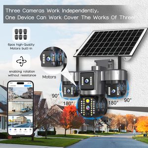 V380 Pro Four Lens 10X Optical Zoom 16MP AOV 7/24 PTZ Outdoor <strong>Solar</strong> Camera Surveillance Security CCTV IP 4G Sim Card Video - Product Image 4