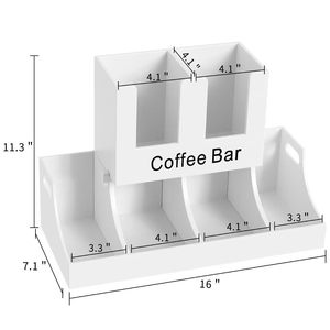 Organizador de Café de 2 Niveles, Estante de Almacenamiento de Escritorio, Estación de Café Multifuncional de Madera de Bambú - Product Image 4