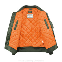 Blouson Bomber d'Hiver Personnalisé pour Homme, Coupe Courte, Style Varsity, en Nylon, Ample, avec Double Fermeture Éclair, Capuche et Style Pilote