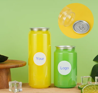 Bouteilles de 200 ml personnalisables en PET transparent, mini canettes de soda jetables, écologiques, pour thé, café et autres boissons, avec couvercles faciles à ouvrir